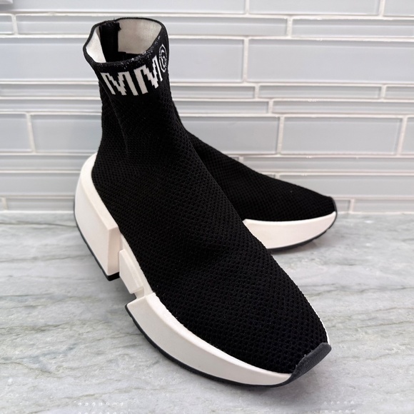 MM6 Maison Margiela High-Cut Sock Sneakers Black Women's Casual Shoes - Picture 2 of 10